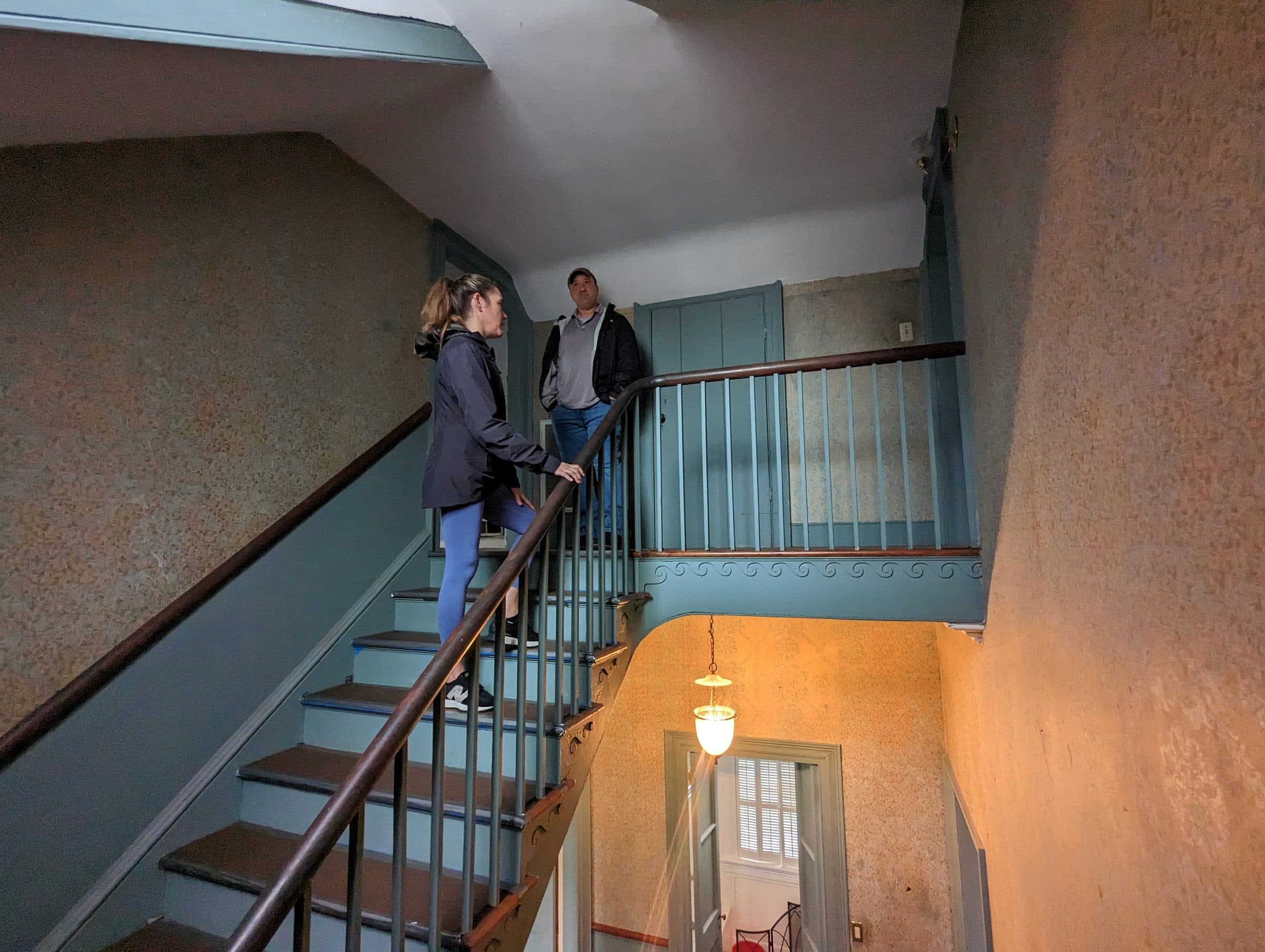 Interior stair hall recorded during a site assessment