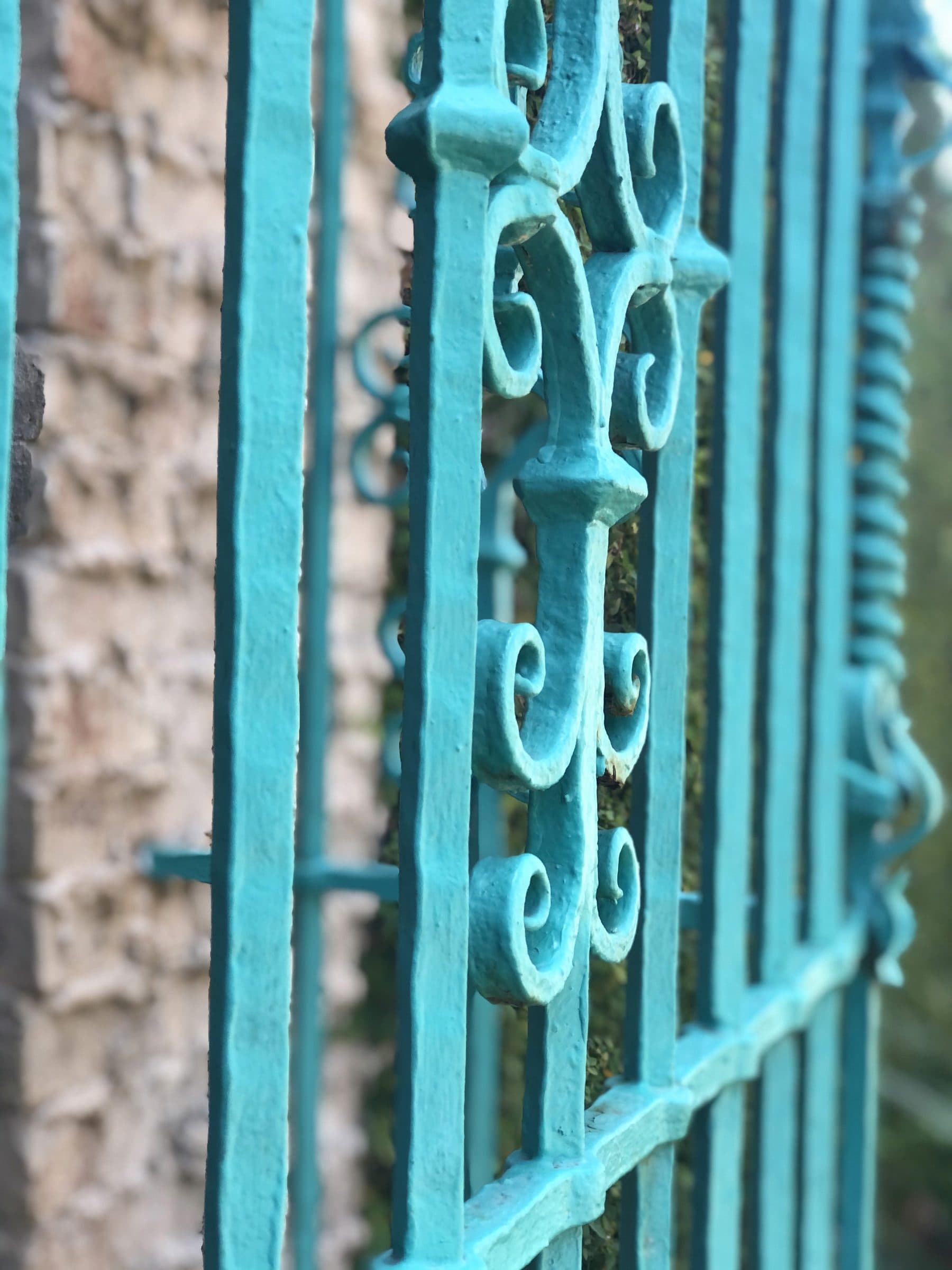 Detail of historic wrought iron gate work