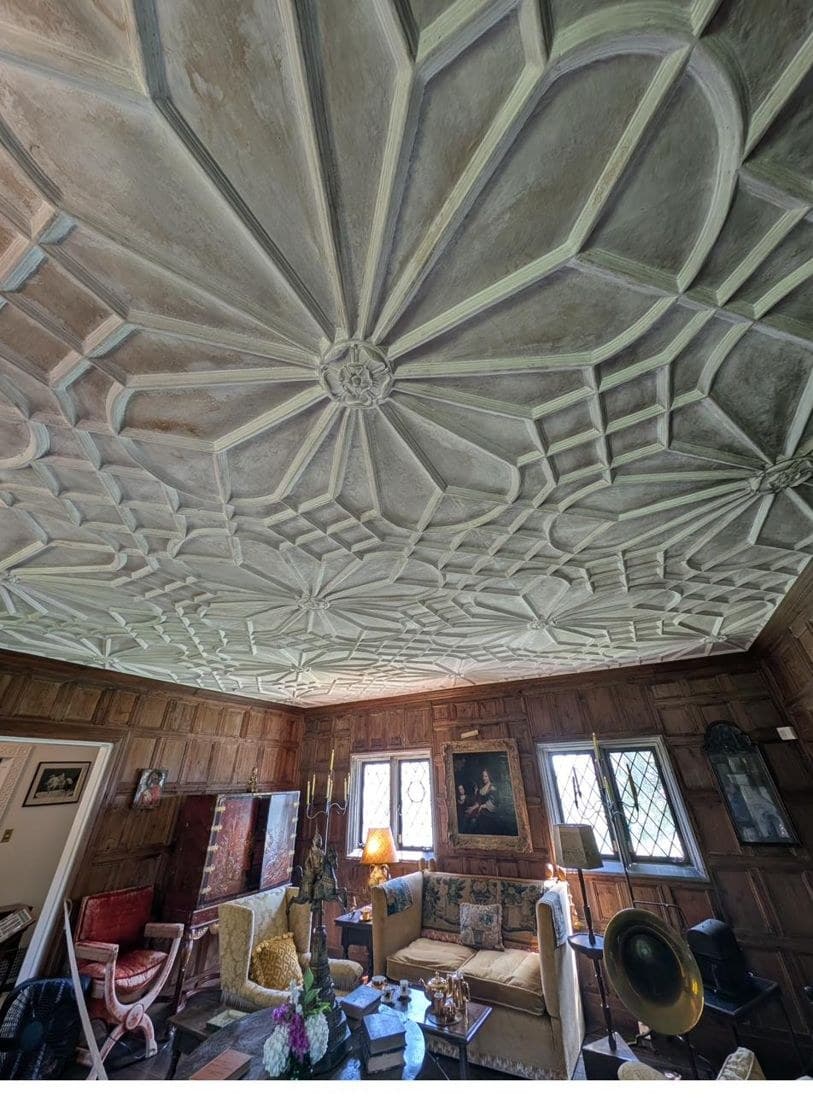 The Elizabethan room's extraordinary plaster ceiling