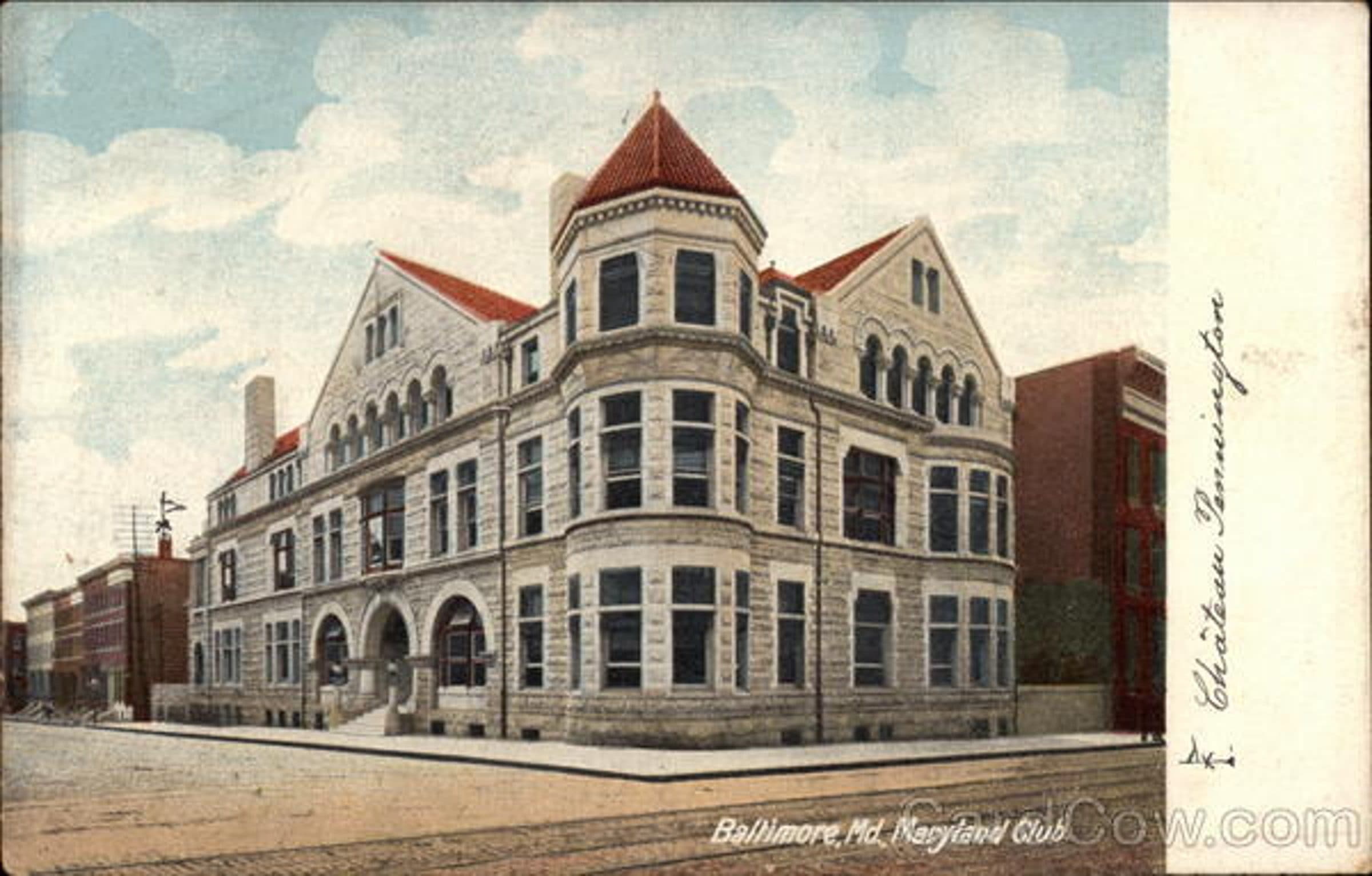 Historic postcard view of the Maryland Club, Baltimore
