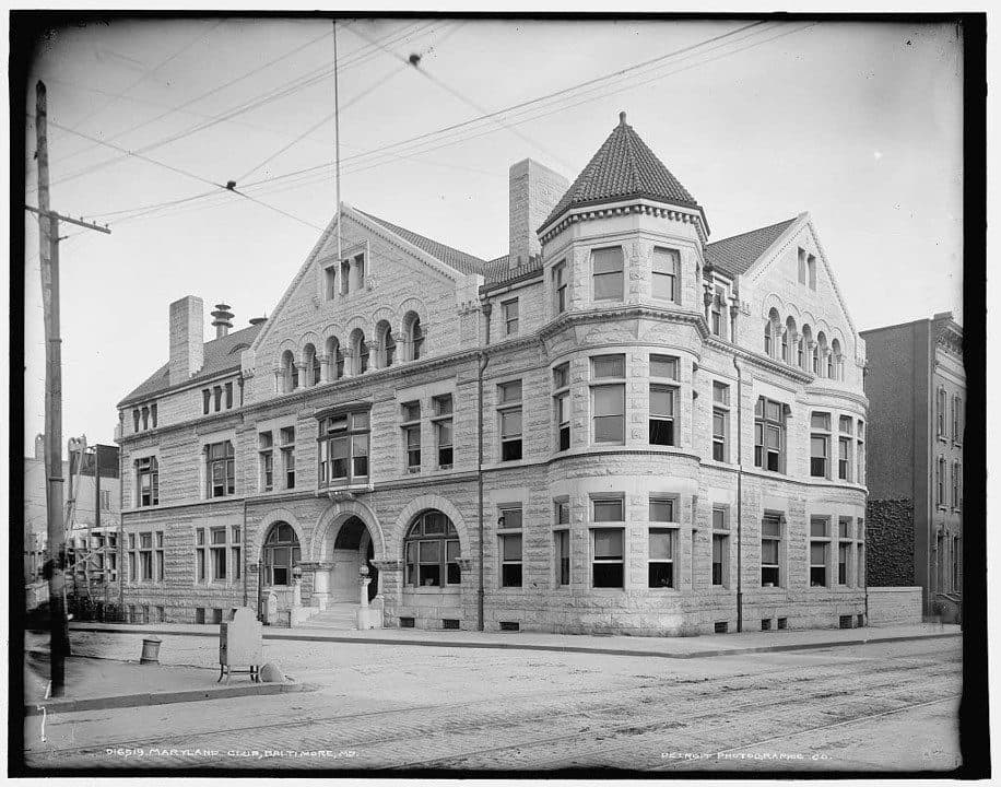 Early photograph of the Maryland Club exterior