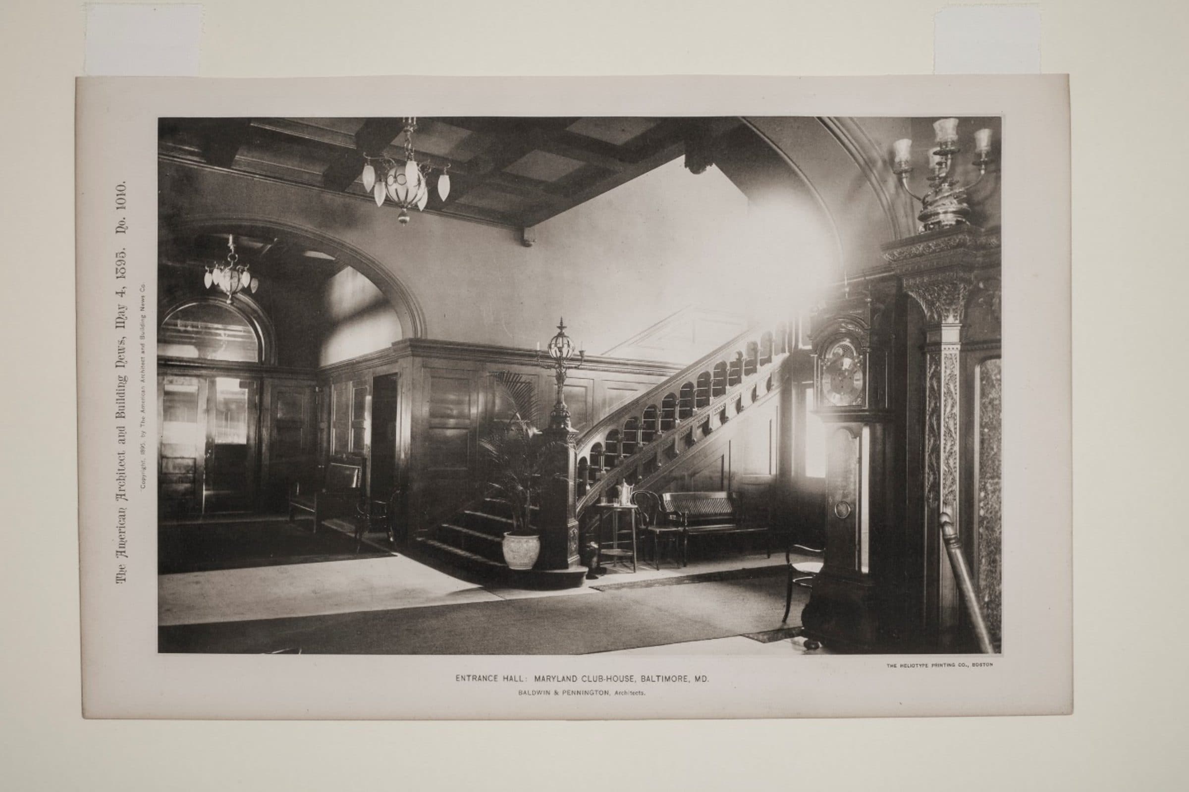 Historic print of the Club's stair hall