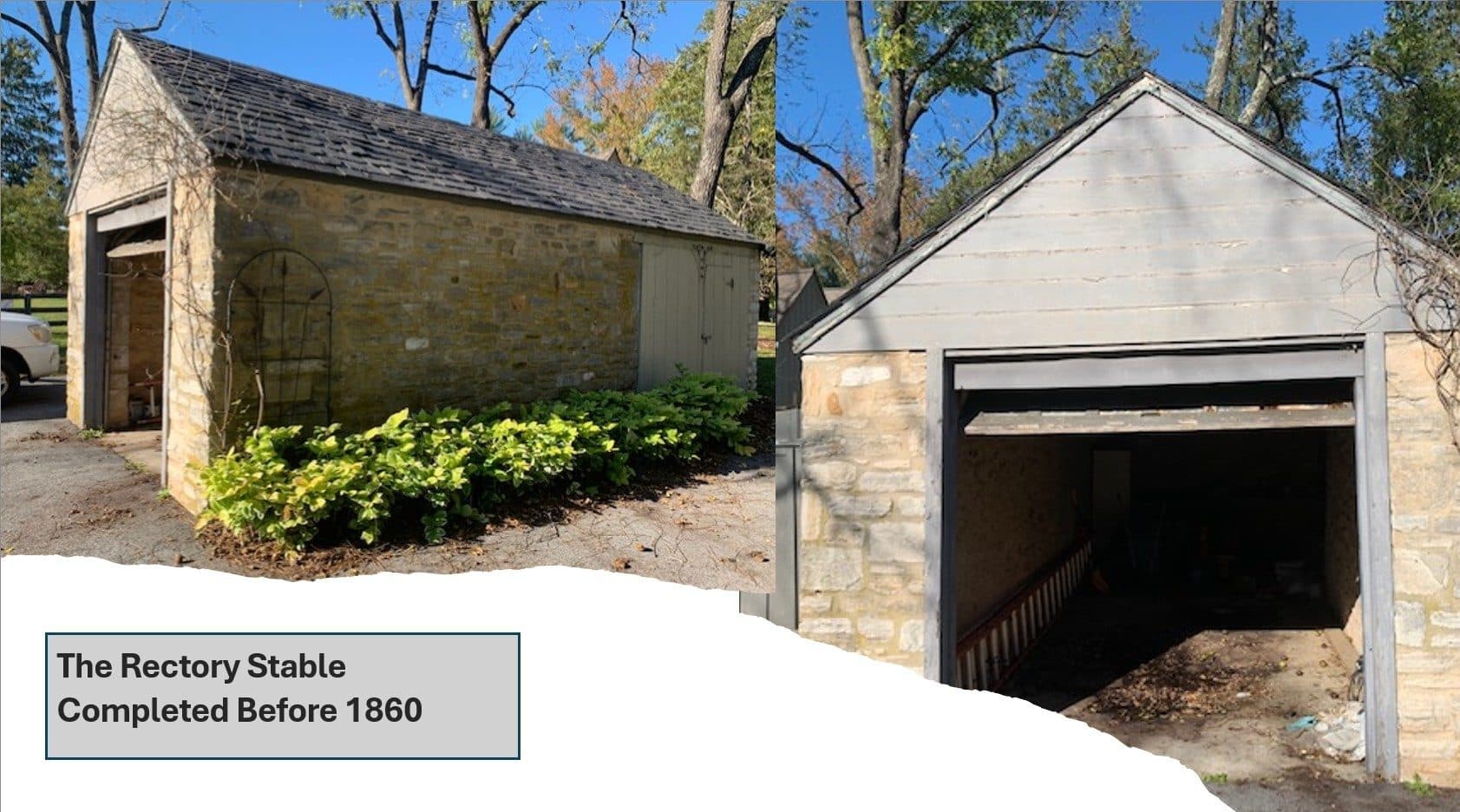 Documentation of the rectory stable, completed before 1860